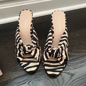 Loeffler Randal coco twist zebra mule 8